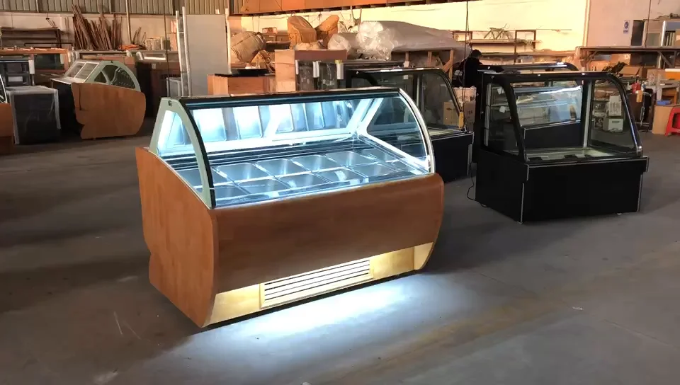 Commercial Used Outdoor Italian Ice Cream Display Freezer For Sale