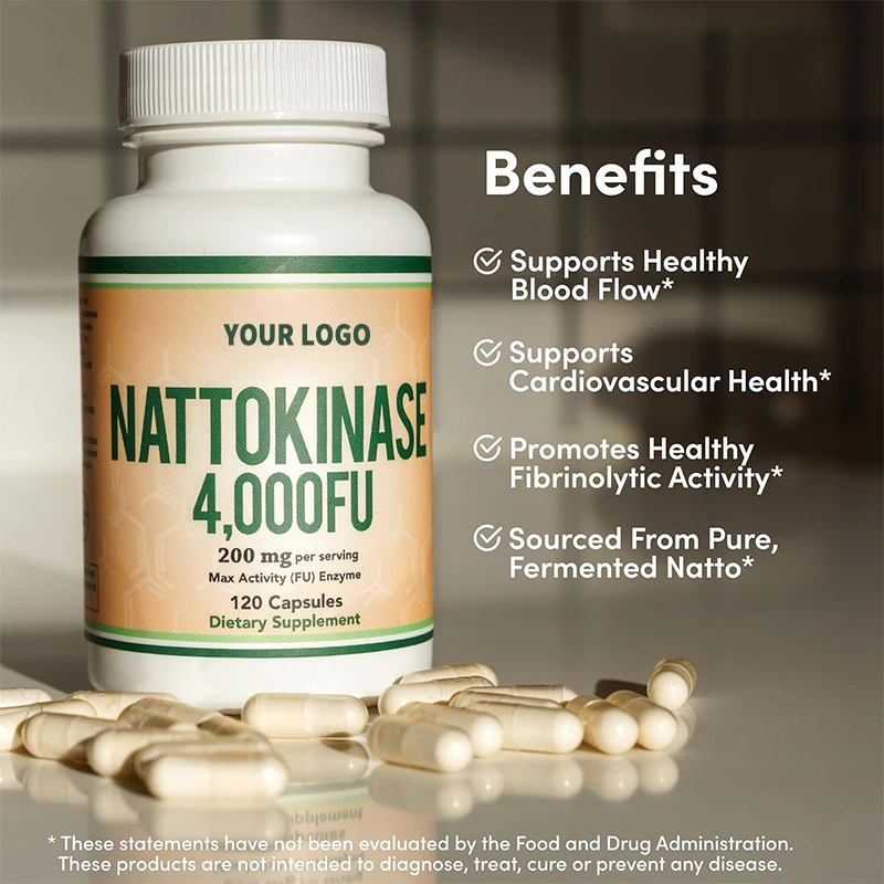 Nattokinase Supplement 4,000 FU, 120 Capsules (from Japanese Natto) Systemic Enzyme for Cardiovascular and Circulatory Support manufacture