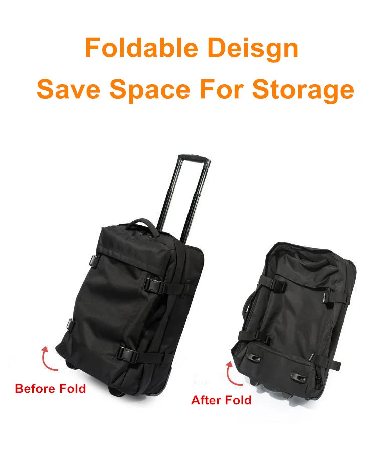 Custom Black Wheeled Cabin Case Travel Trolley Bag Softside Carry On