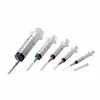 Medical disposable plastic luer lock syringe or luer slip syringe with needle