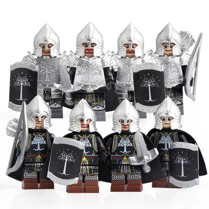 The Lord of The Rings Minifigures SET OF 7PCS Medieval Knights Shields Crusader 