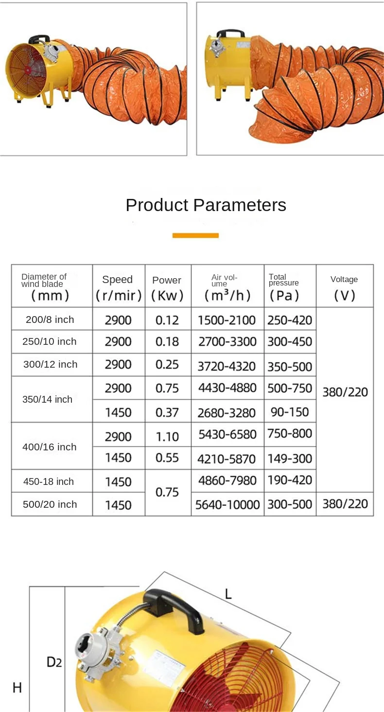 Paint Marine Axial Fan, BSFT-200-500mm, Portable - detail 6