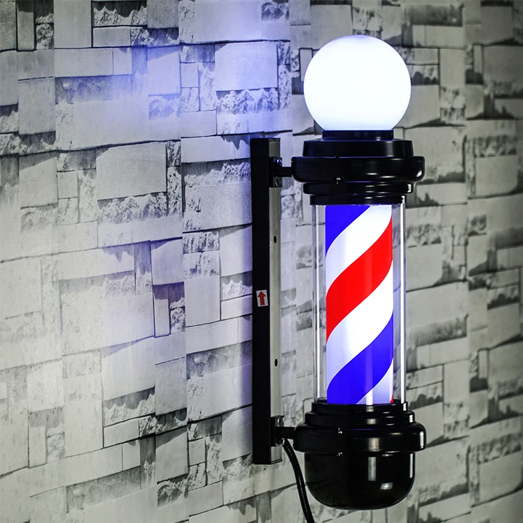 DSFX Barbershop Pole Barber Pole Light,LED Barbers Pole 28 Simple Style Rotating Wall Lights Barbershop Hair Salon Logo Salon Shop Sign Outdoor Waterproof Wall Light Color : A 