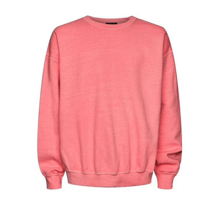 wholesale custom fashion plain style pretty pink sweatshirt men