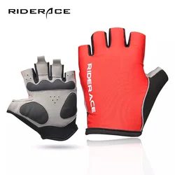 Cycling Half Finger Glove Outdoor Sports MTB PU Leather Pad Gloves For Men Women Non-Slip Breathable Washable Bicycle Gloves