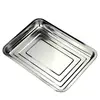 China Manufacturers customized Rectangle Serving Metal Tray Stainless Steel Rolling Tray