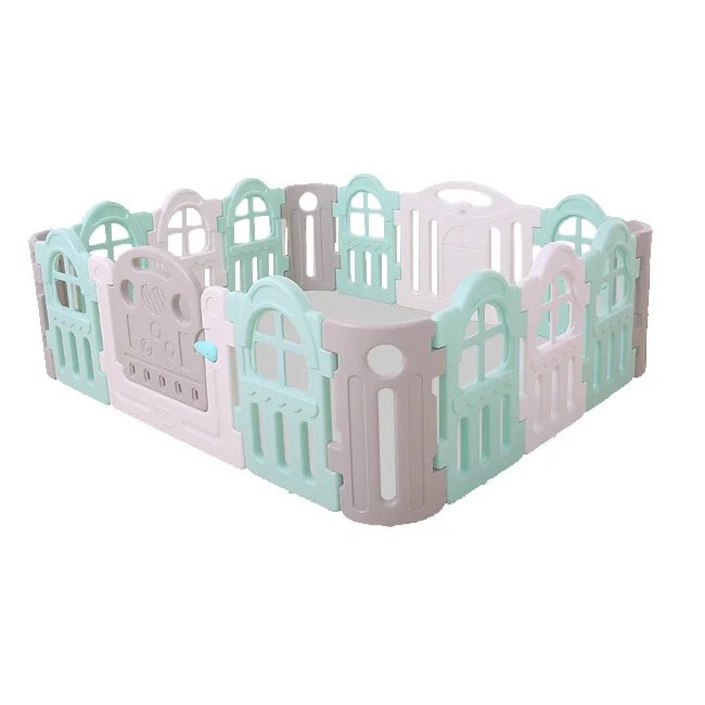 
Eco-friendly Colored play yard safety fences plastic baby playpen for 1-6 baby 