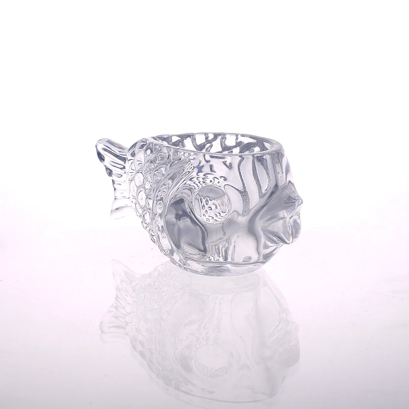 Fish Shape Glass Votive Candle Vessel Coastal Holder for Soy Wax Home Decor Wholesales