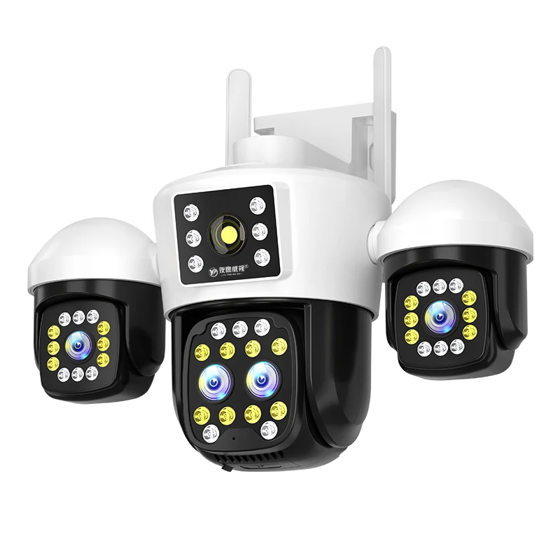 4K PoE turret camera with metal housing and wide-angle lens mounted under eave