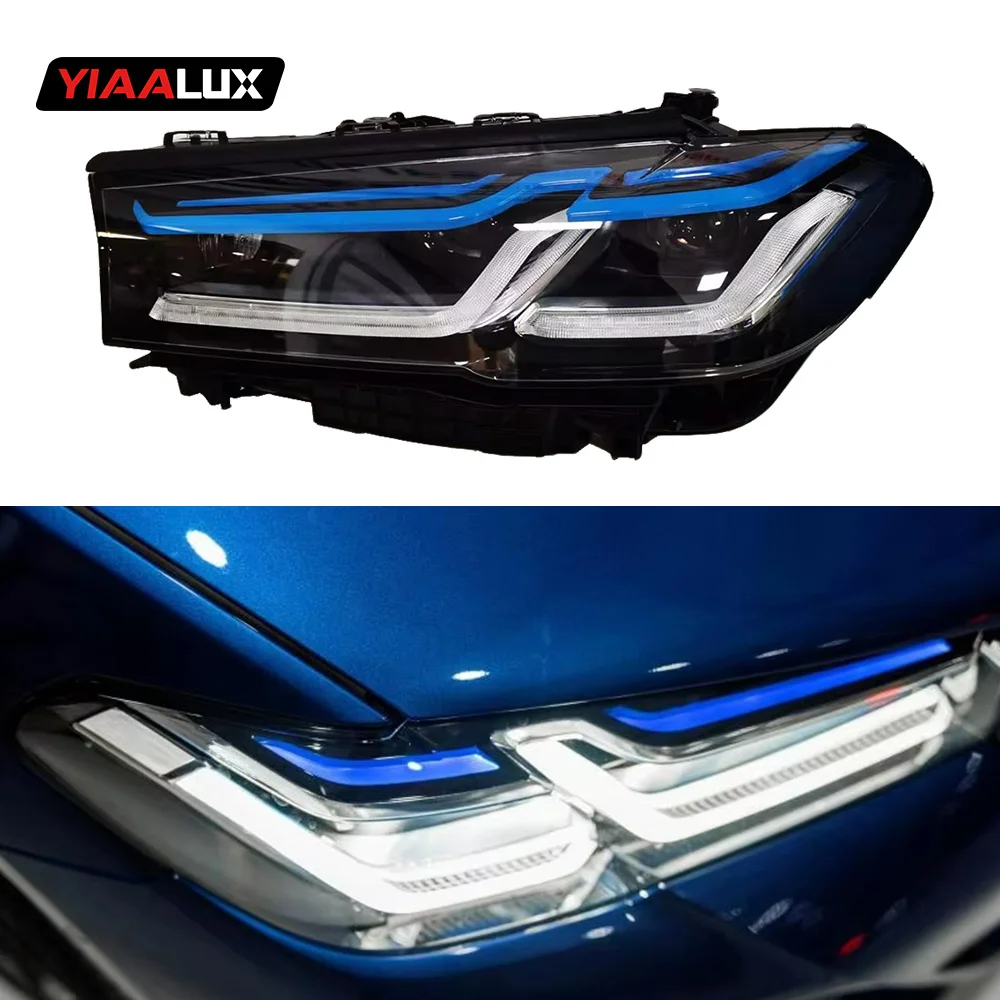 YIAALUX G30 headlight For BMW 5 series 2018-2022 G38 G30 LED Headlamp car upgrade M5 style laser headlight details