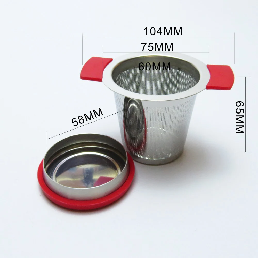 304 Stainless Steel Tea Filter With Double Handles For Hanging On