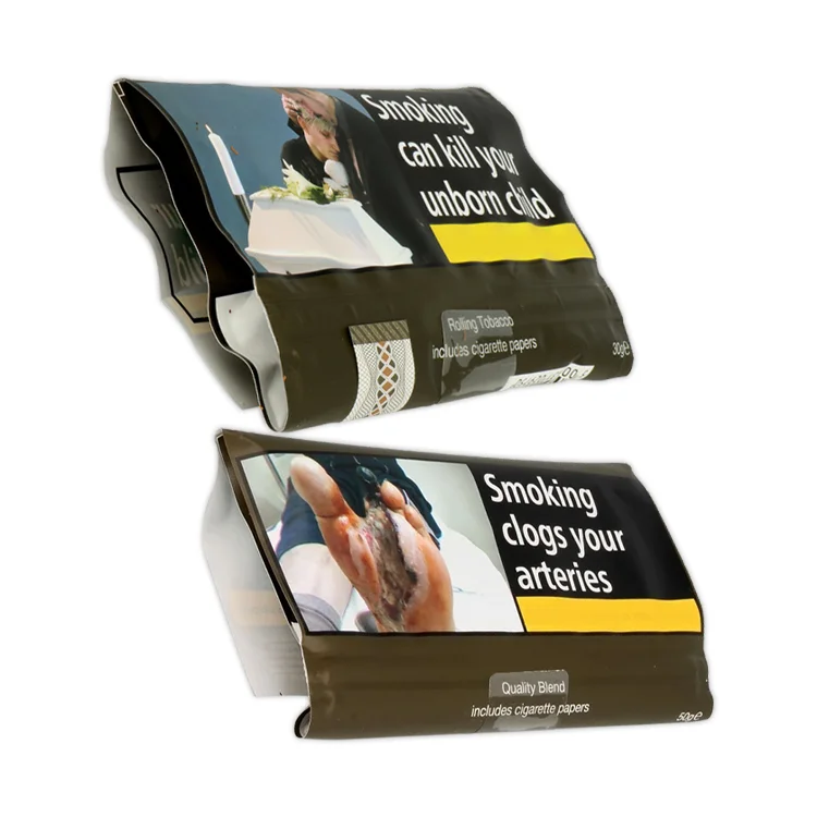 Amber Leaf 50g Hand Roll Empty Packaging Tobacco Pouches Sachet Mylar  Ziplock Humidity Control Cigar Tobacco Bags with Zipper