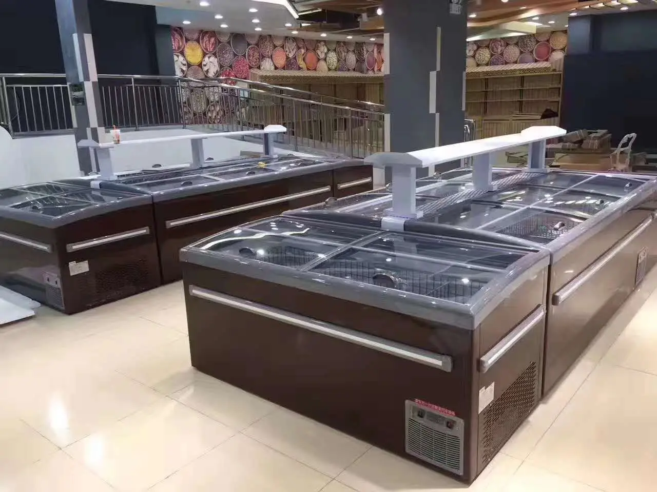 850l Supermarket Ice Cream Freezer Sliding Glass Door Deep Display