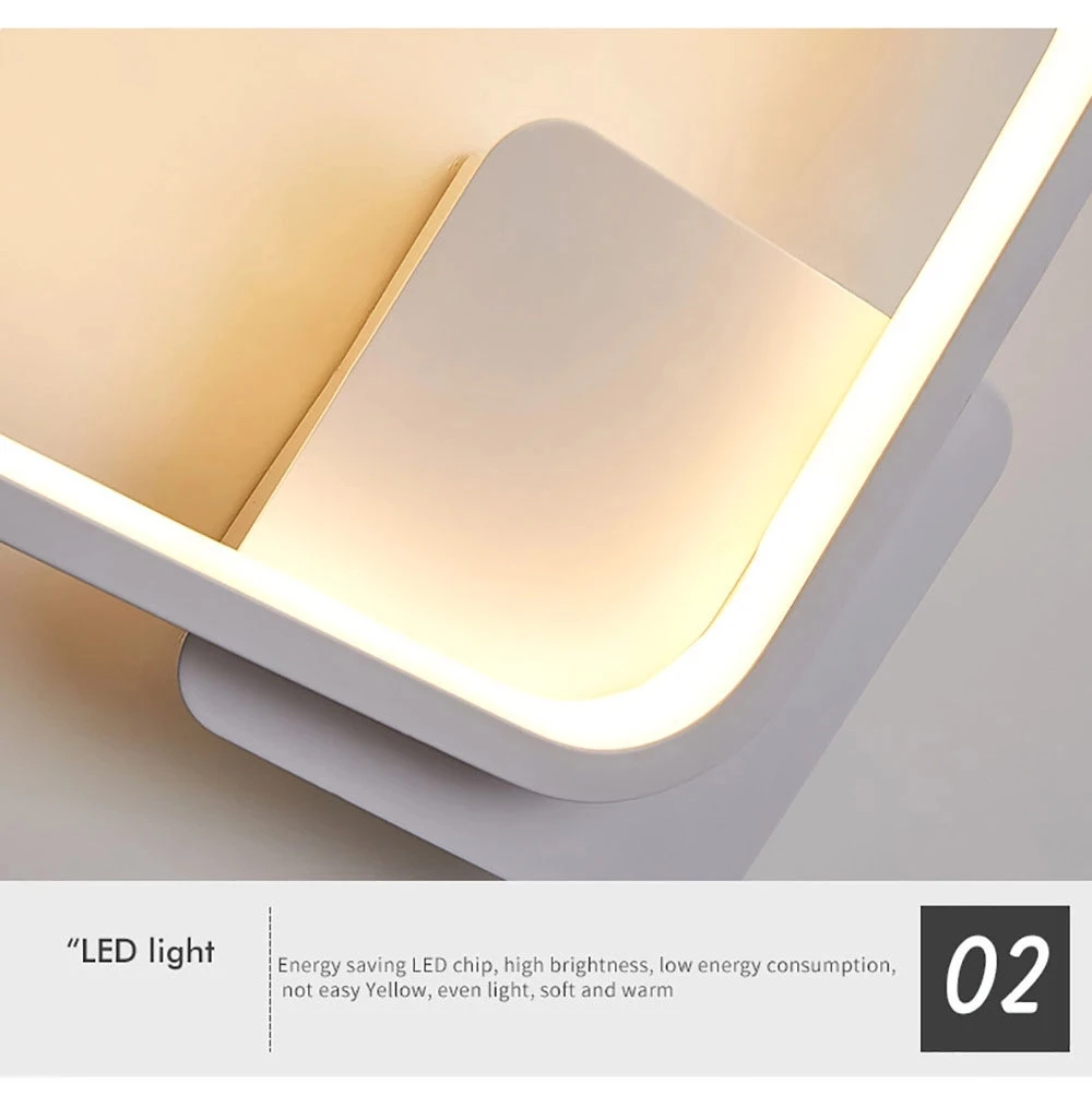Factory supply 16w creative modern living room square led nordic wall lamp