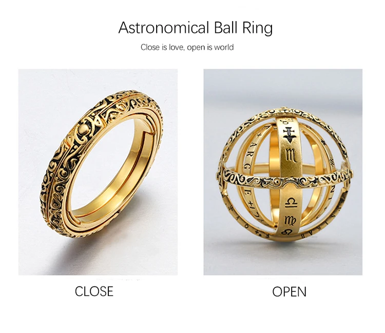 kosmische Fingerring Paar Liebhaber faltbarer Astronomische Kugel Kugelring