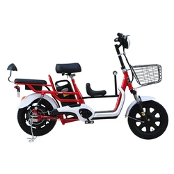 14 inch Parent-childElectric Bicycle with Lead lithium Battery Electric Bike Three seat Ebike with LCD Display for adult