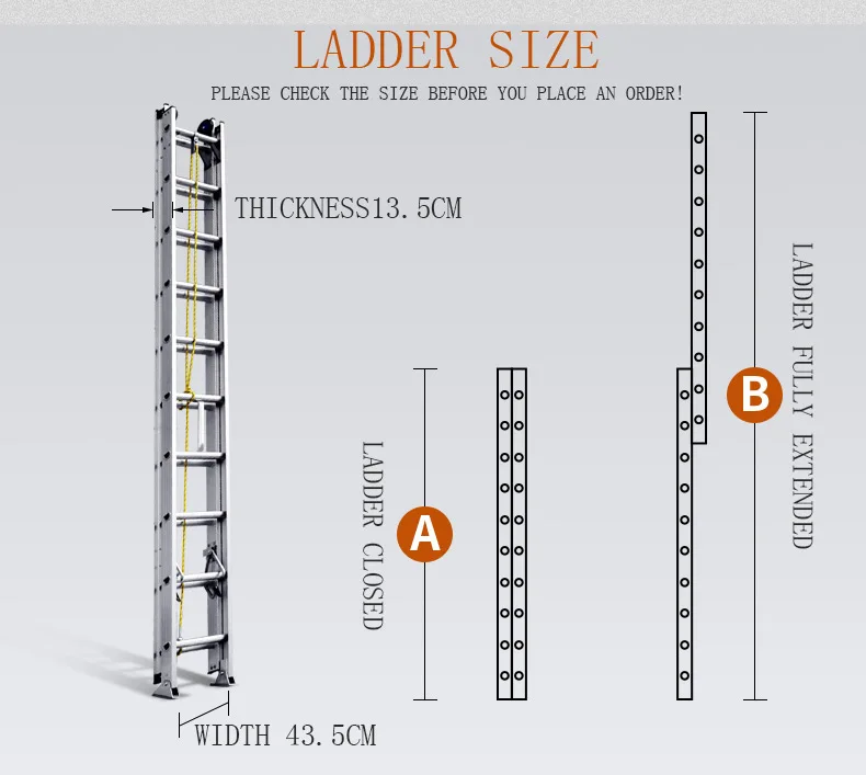 I-BEAM Stile Aluminium Multi-section Extension Ladder - Buy two-body ...