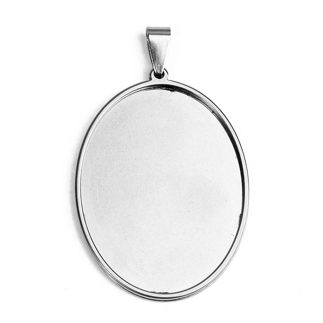 Stainless Steel Oval Bezel Blank Tray For Cabochons Cameo Resin Photo ...