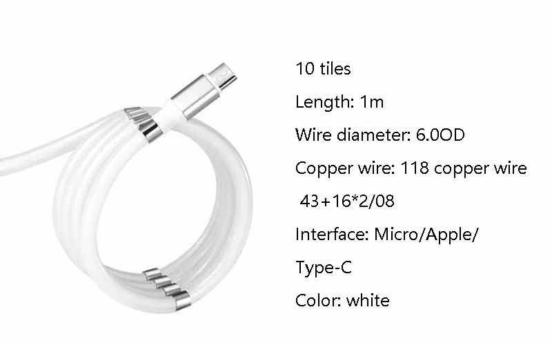 Hot sale Supercalla portable 2.4A fast charging micro magnetic usb data charging cable - ANKUX.COM