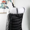 Hot sale high quality big real fur trim pieces winter 80cm fox fur collar