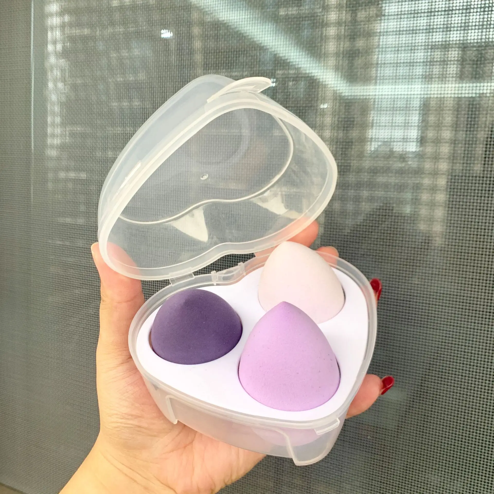 product factory cheap price boxes for makeup sponges professional colorful 3 pcs makeup sponge-1