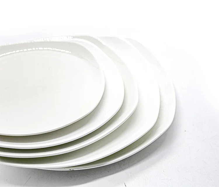 Wholesale ceramic serving dish plate cheap bulk flat white porcelain dinner plates for wedding customized plates