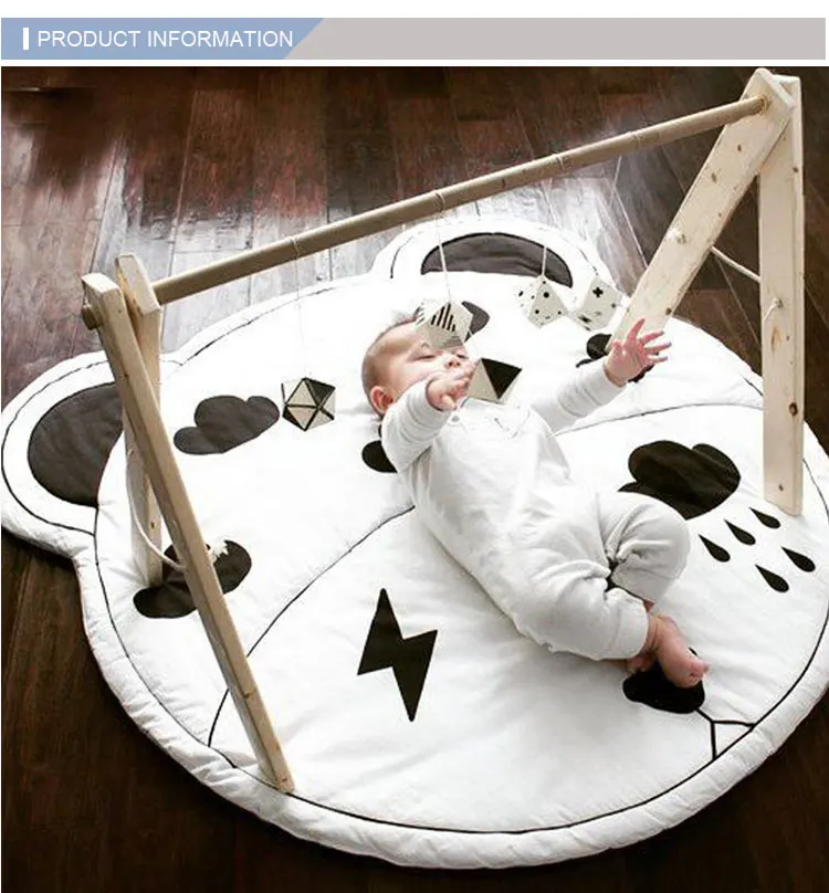 Round Baby Crawling Carpet Soft Cotton Baby Kids Game Gym Activity Play