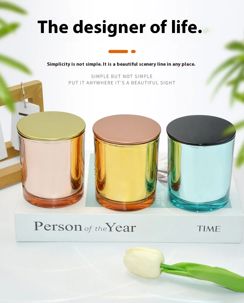 product cylindrical luxury glass candle jar with lid unique empty candle jars-3