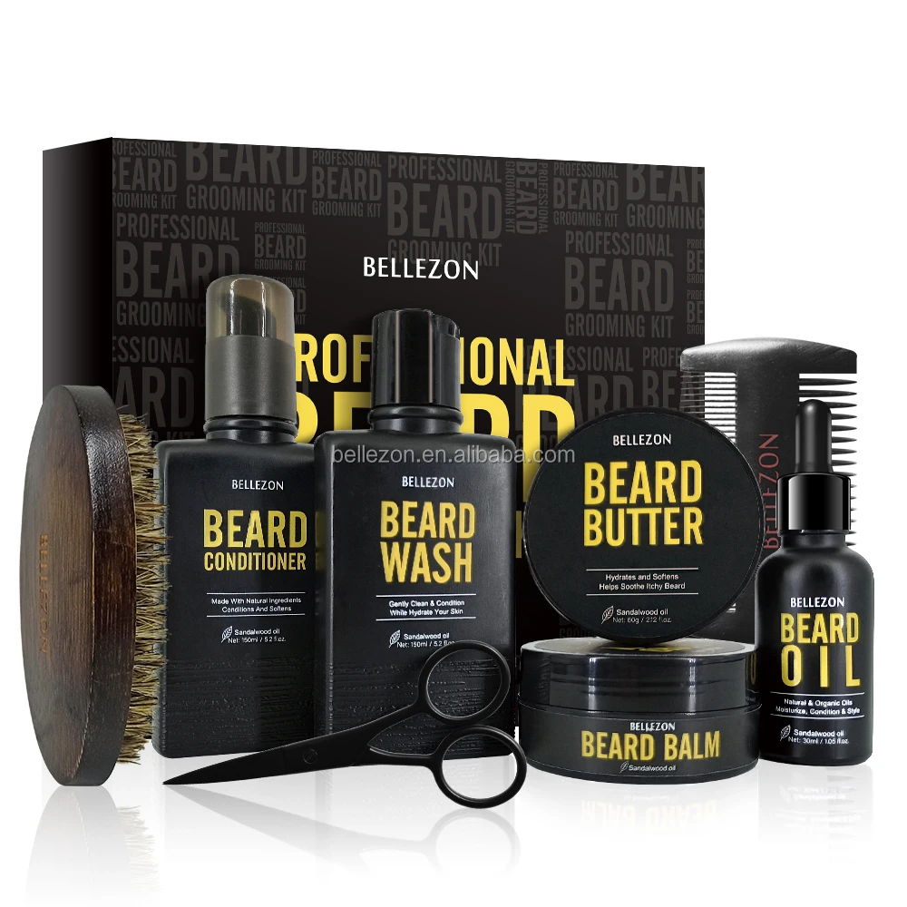 Wholesale Private Label Beard Care Grooming Kit Growth Beard Oil And