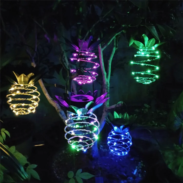 Novelty LED Products Retractable Solar Pineapple Light Solar Energy Rechargeable Lantern Lamp Outdoor Decor Lighting