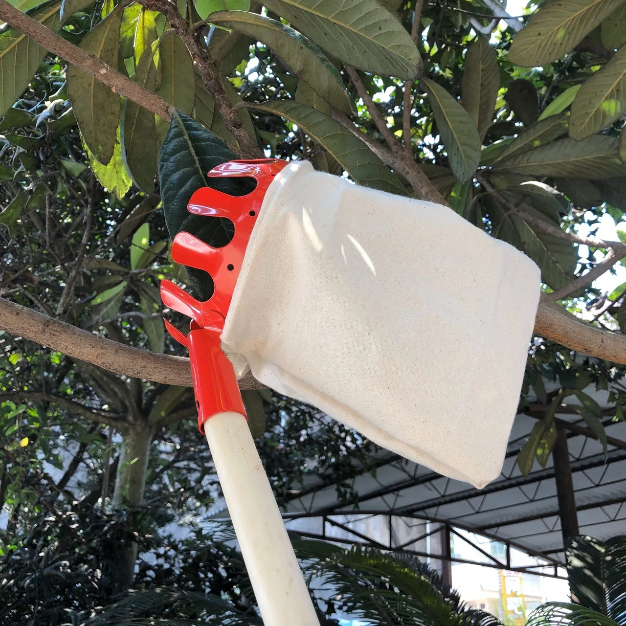 水果采摘机杆带袋伸缩式水果捕手采摘工具不锈钢伸缩式水果采摘棒