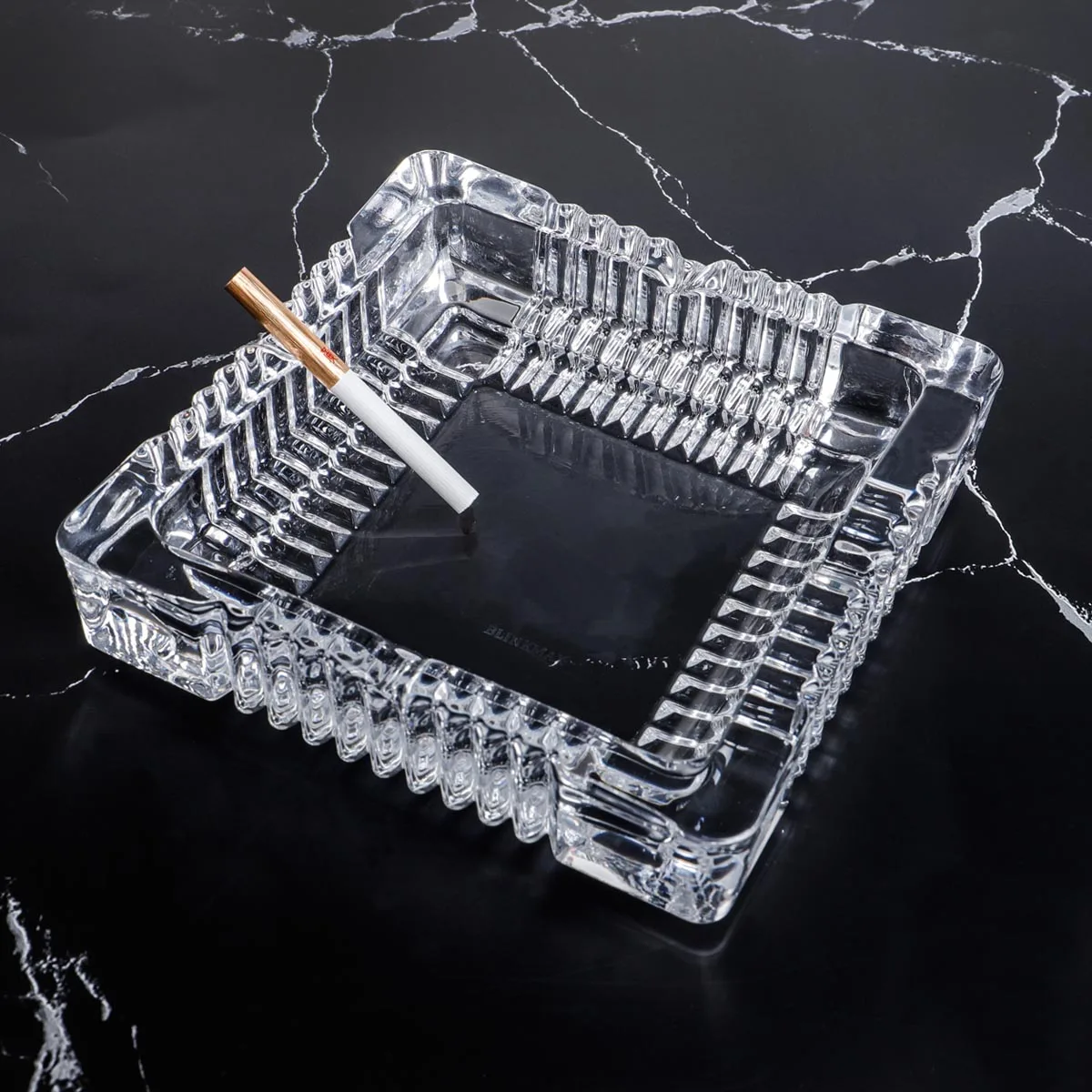 Wholesale Custom Ashtray Square Glass Cigar Ashtray Crystal Glass