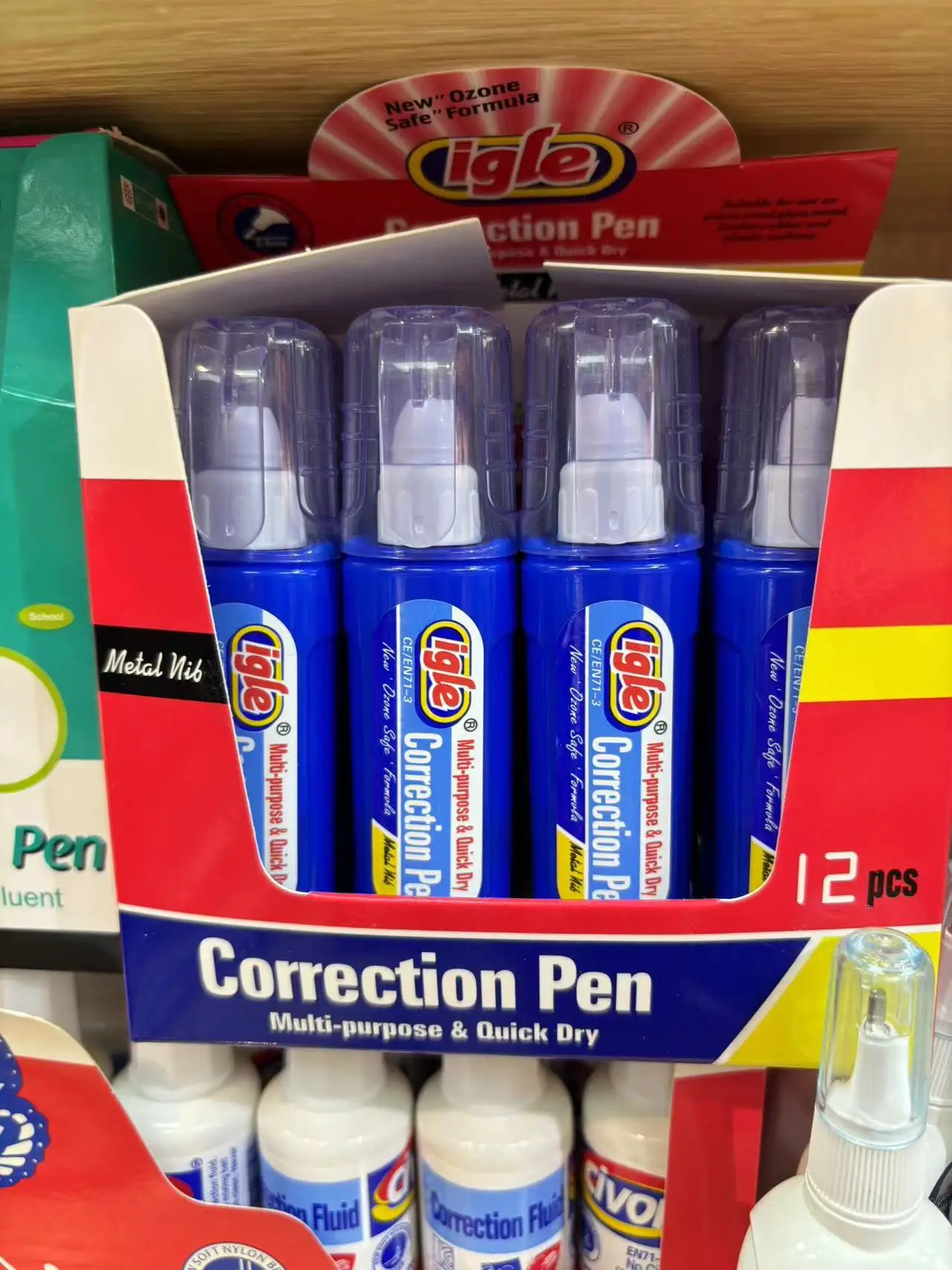 Office Stationery Metal Tip Correction Fluid Pen For School Student ...