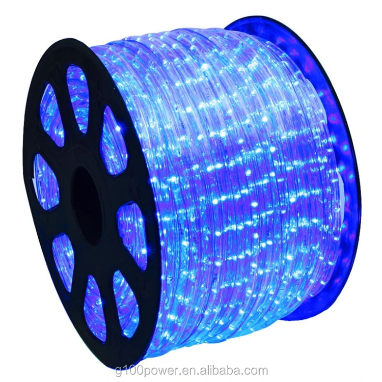 Outdoor Waterproof Blue LED Rope Lights 2 Wire 13mm 120 Volt 220V for Outdoor Lighting Decorating