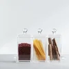 Clear Transparent Square Plastic Acrylic Lid Jar Seal Pot for Food Storage Container