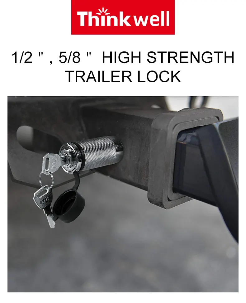 Hitch Trailer Lock Set Chromeplate Hitch Pin Lock Steel 1/2" And 5/8