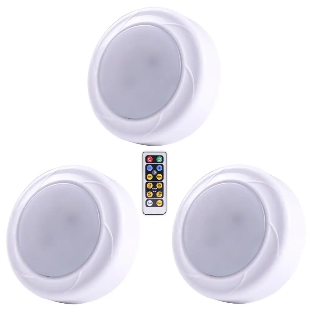 Warm White white ultra thin Wireless led puck light