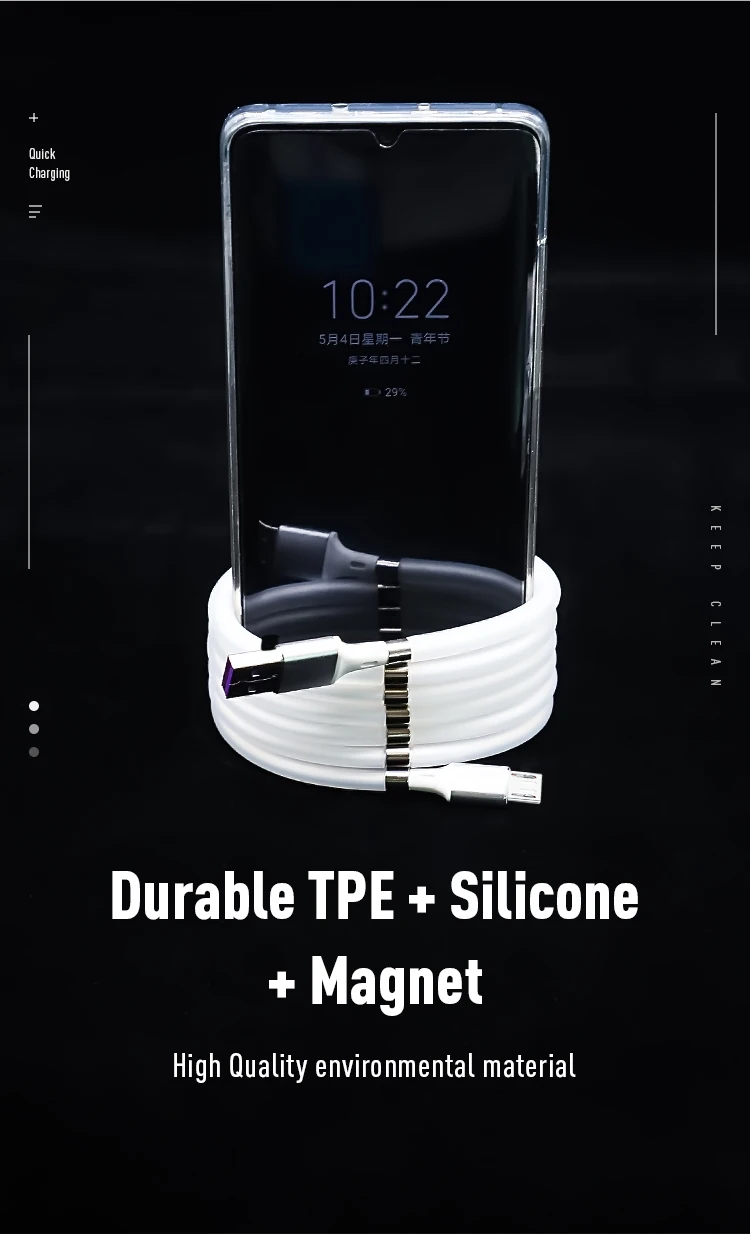 Easy-Coil Redesigned Self Winding Magnet Micro USB Fast Supercalla Charging Data Cable - ANKUX.COM