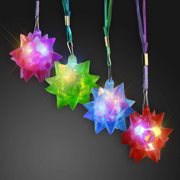 Light-up Necklace Crystal Star Pvc Necklace Flashing Toy Party Glow ...