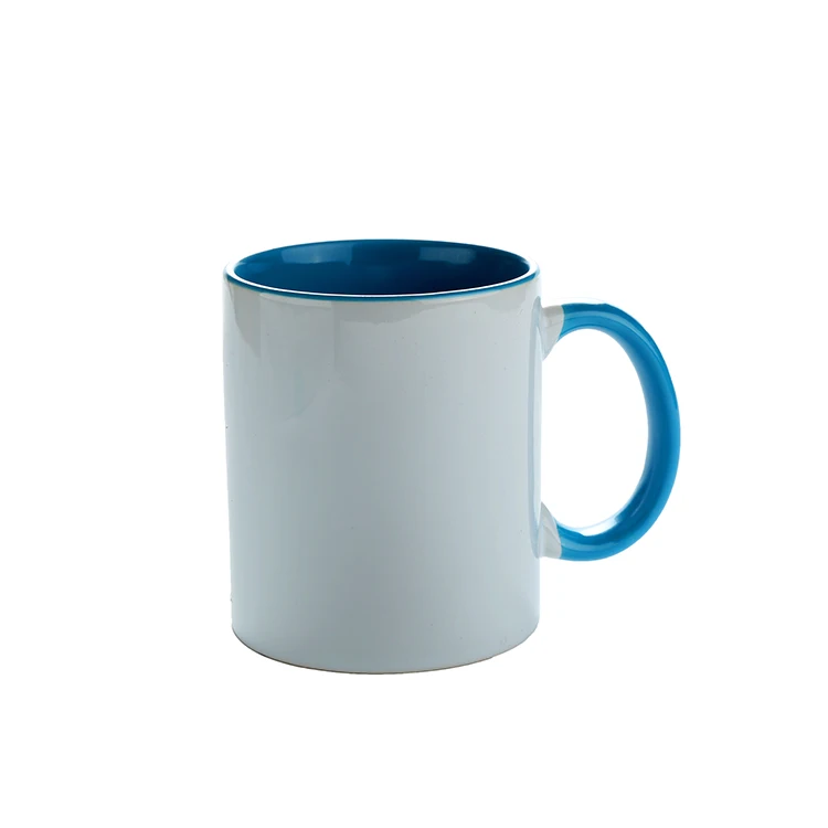 Quaff 11oz Round Handle Color Drinking Cup With Multicolor Ceramic Cup