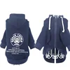 Morewin Pet Dogs Wind Breaker Walking Clothes Rough Printing Zipper Hoodie Cotton Leisure Blue Bulldog Hoodies
