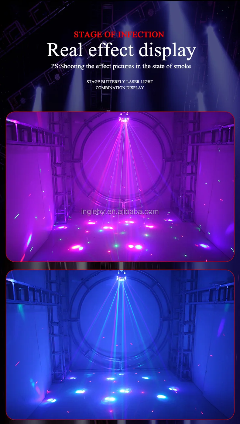 New Led+laser Derby Light Strobe Flash Effect Party Decoration Disco