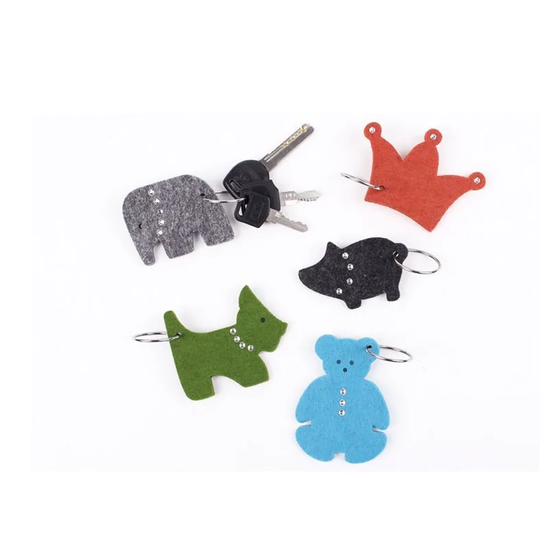 muti-colors key holders felt with name