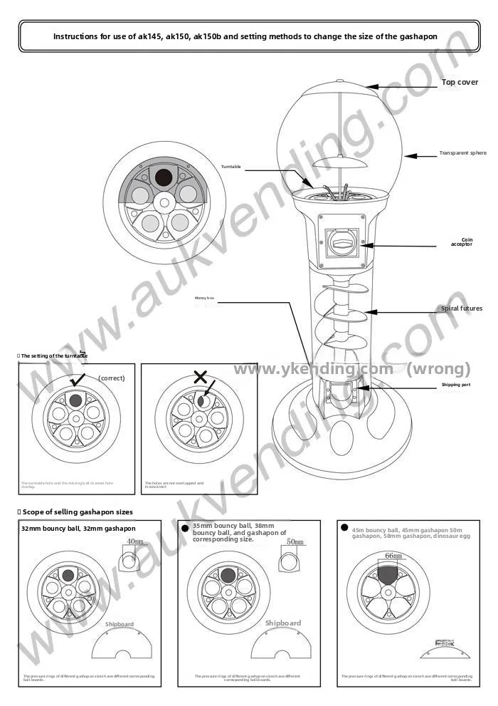 Supermarket Self-Servicing Elastic Ball Capsule Toy 45 Capsule Spiral Machine One Yuan Two Yuan Coin System Metal One Small Shop