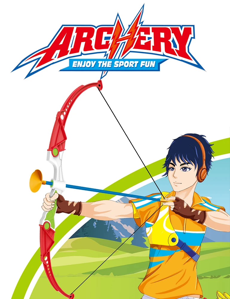 High Quality Plastic Kids Arrow Bow Toy Set, Boy Shooting Toy Archery Play Set