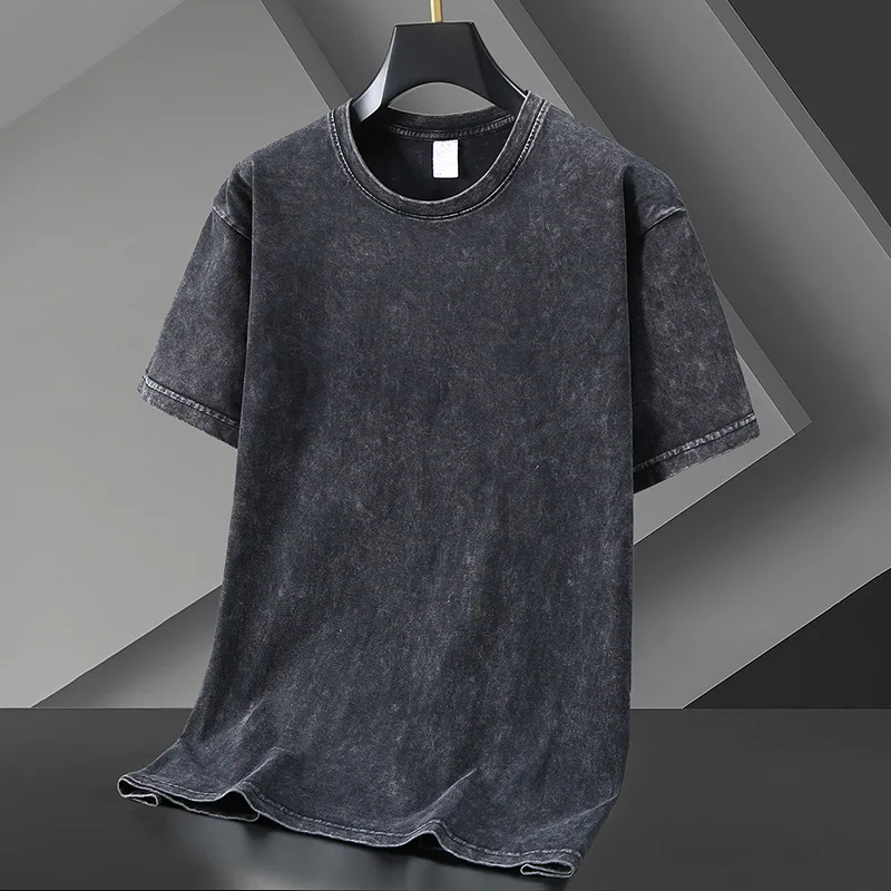Custom DTG Printing Embroidery 260grams 100%Cotton Blank Vintage Washed Oversized T Shirts Streetwea