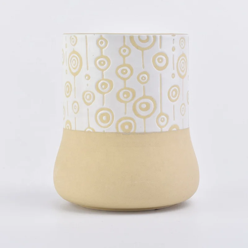 Modern Yellow glazed candle votive holders church ceramic vessels wedding occasion factory