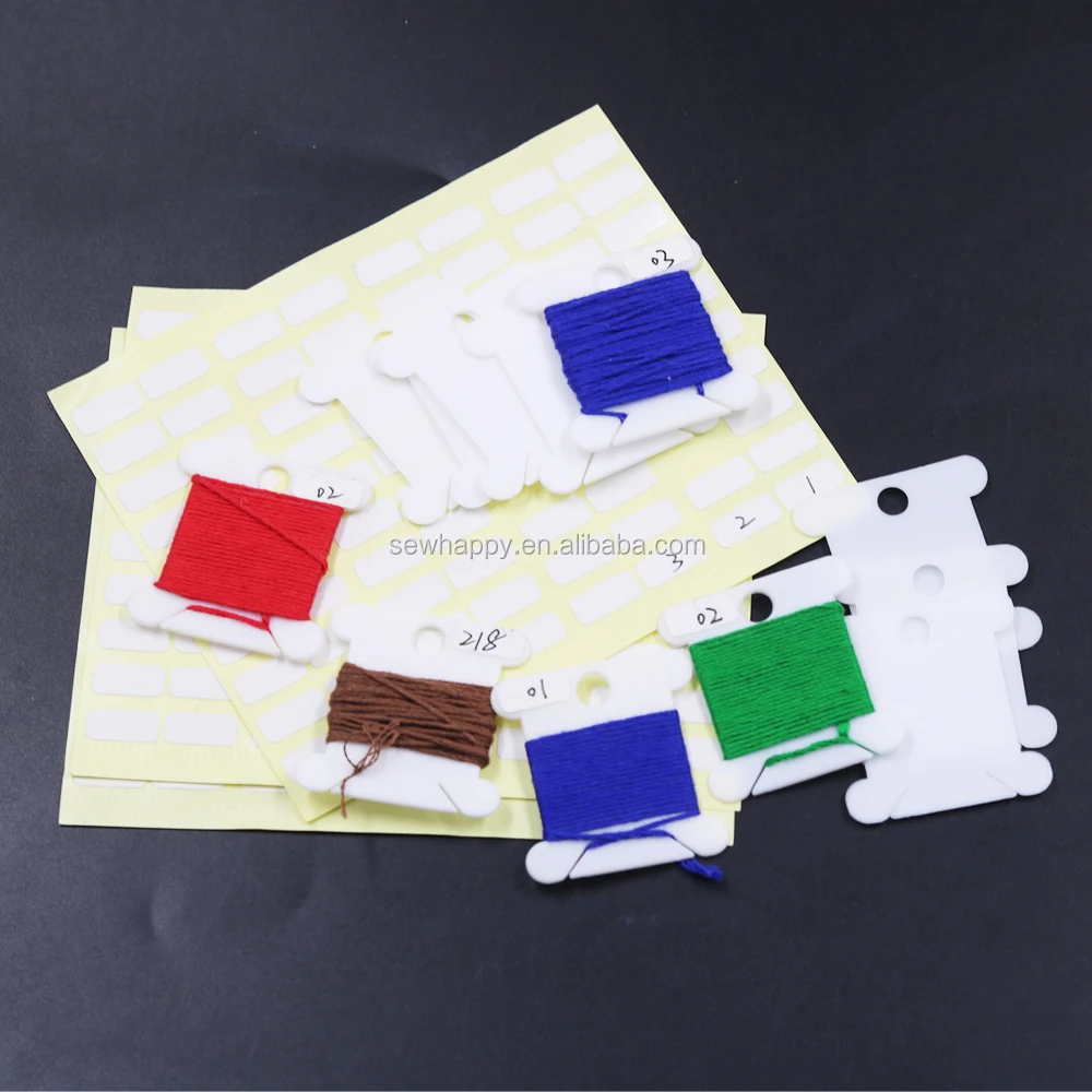 300pcs plastic thread bobbins thread card