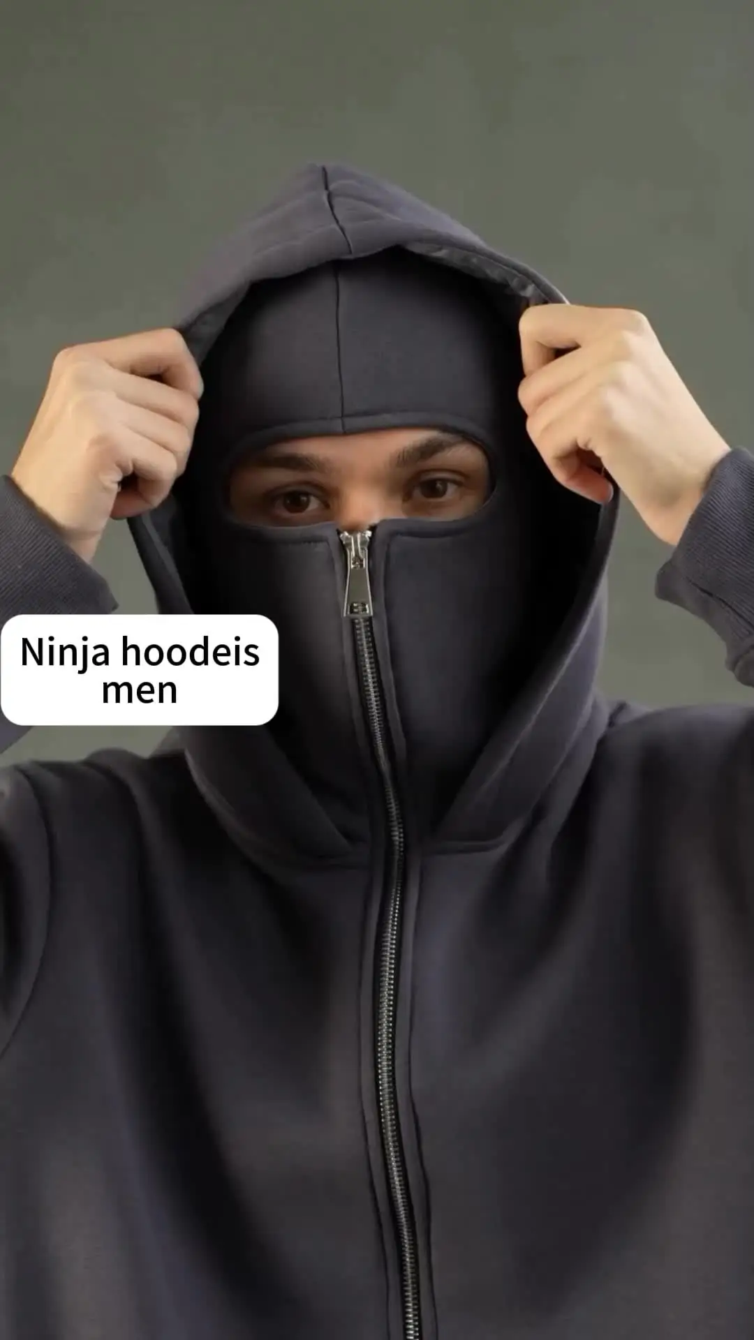 トップス archive ninja hoodie long sleeve kakko ELKNLMU Ninja Double Neckline Cotton Pullover Techwear