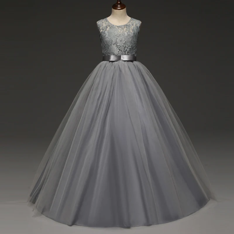 6 14 Years Flower Lace Dress Girls Clothes Princess Party Pageant Long Gown Kids Dresses For Girls Wedding Evening Clothing Buy Flower Lace Dress For 6 14 Years Old Girls Dress Princess Party Girls Wedding